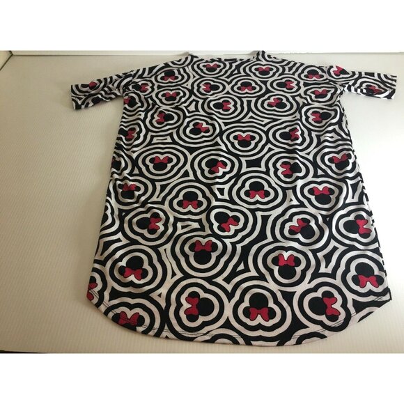 Lularoe Irma Disney Minnie Mouse Top Black White Pink Geometric XXS Tunic - Picture 9 of 12